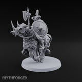 Hooves Thunder, Horns Gleam Human Horned Cavalry Warrior B