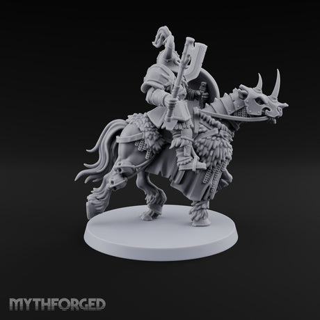 Hooves Thunder, Horns Gleam Human Horned Cavalry Warrior C