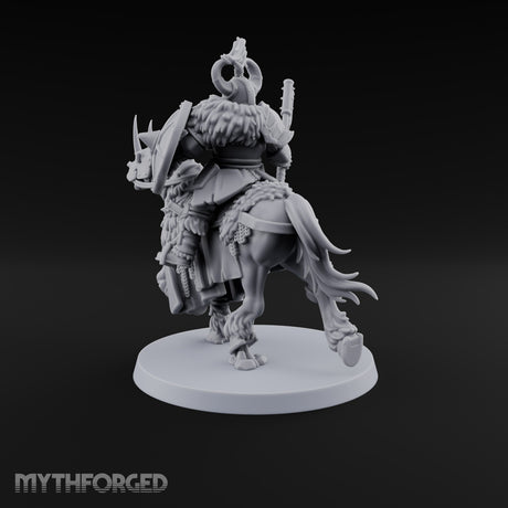 Hooves Thunder, Horns Gleam Human Horned Cavalry Warrior C