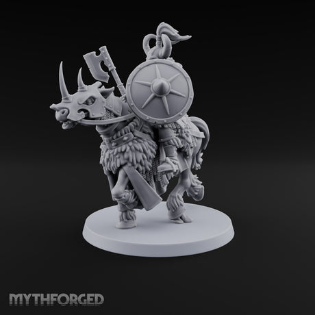 Hooves Thunder, Horns Gleam Human Horned Cavalry Warrior C