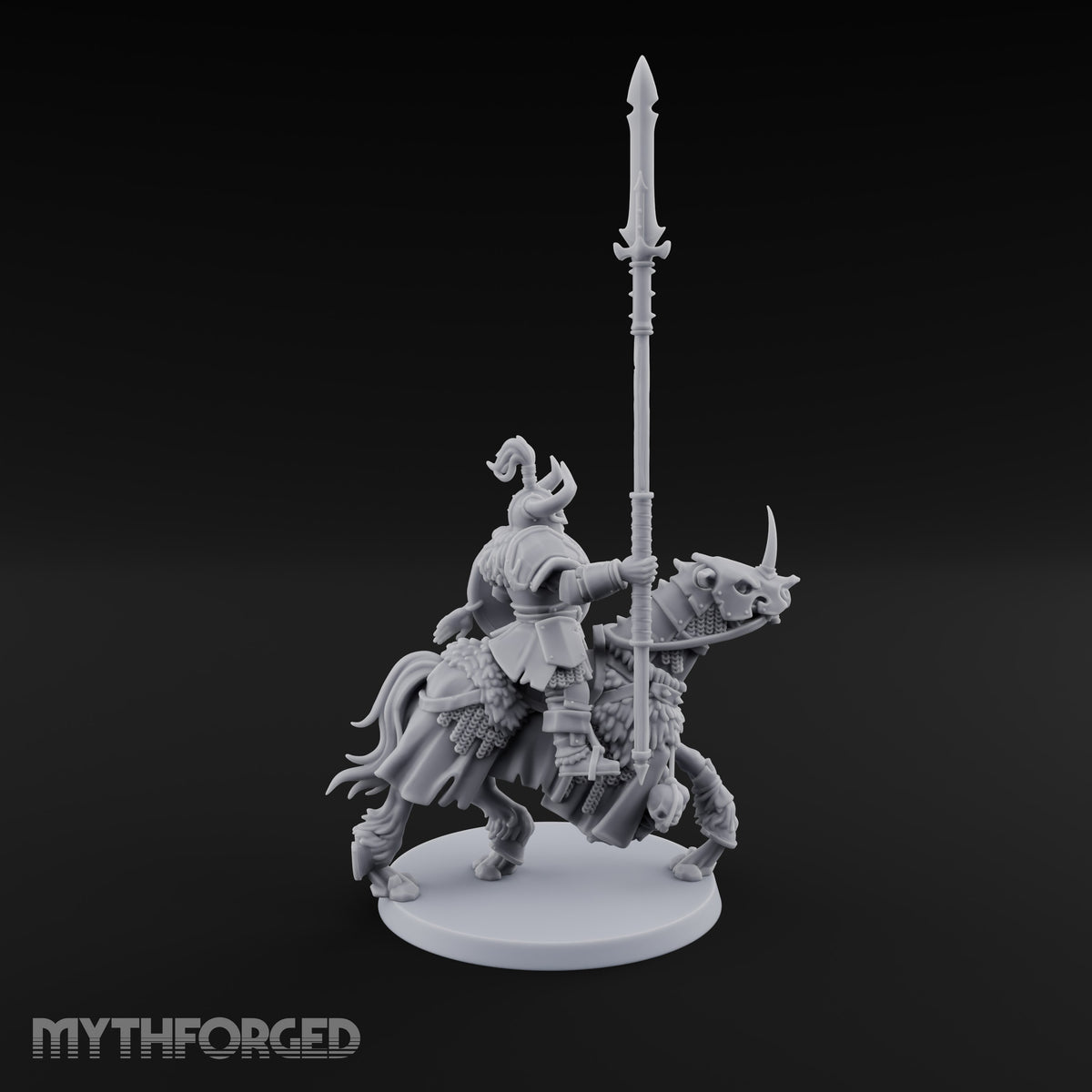 Hooves Thunder, Horns Gleam Human Horned Cavalry Warrior D