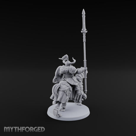 Hooves Thunder, Horns Gleam Human Horned Cavalry Warrior D