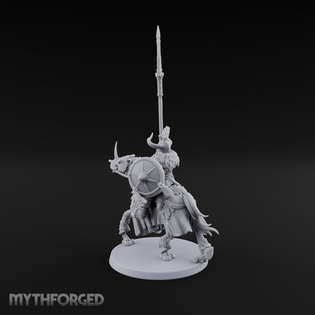 Hooves Thunder, Horns Gleam Human Horned Cavalry Warrior D