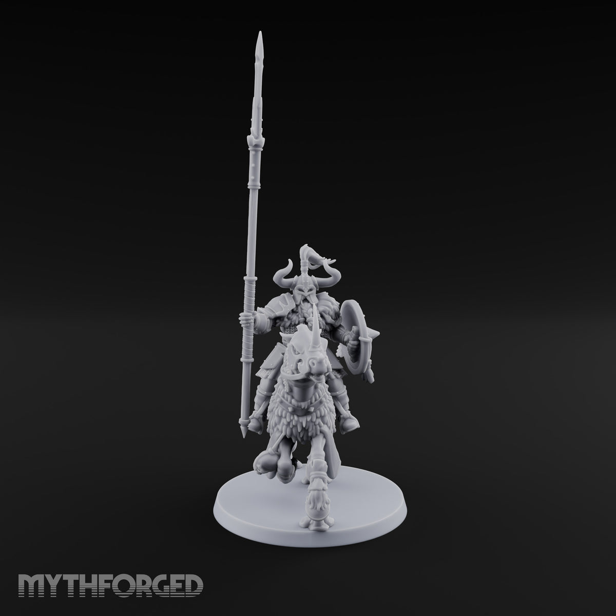 Hooves Thunder, Horns Gleam Human Horned Cavalry Warrior D