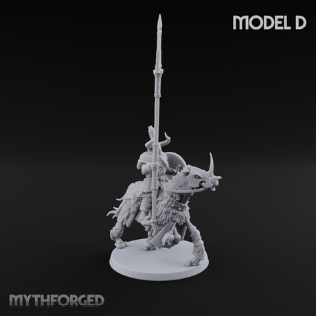 Hooves Thunder, Horns Gleam Human Horned Cavalry Warrior D