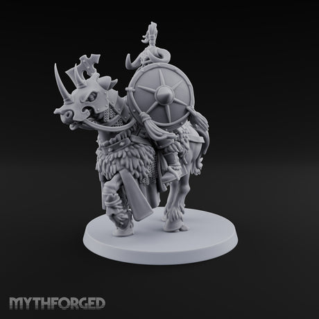 Hooves Thunder, Horns Gleam Human Horned Cavalry Warrior E