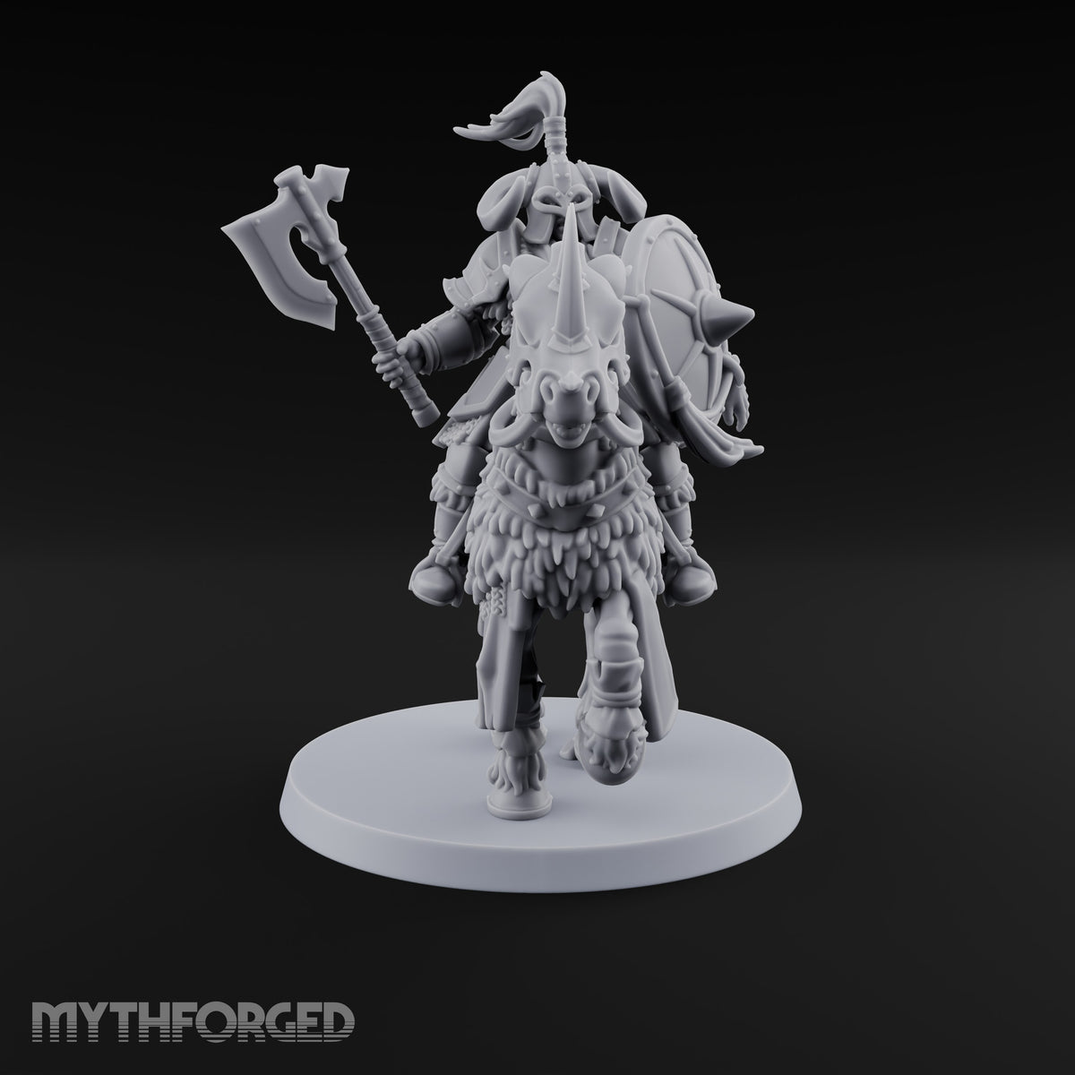 Hooves Thunder, Horns Gleam Human Horned Cavalry Warrior E