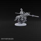 Hooves Thunder, Horns Gleam Human Horned Cavalry Warriors — F