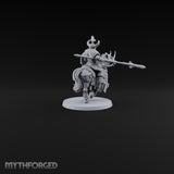 Hooves Thunder, Horns Gleam Human Horned Cavalry Warrior F
