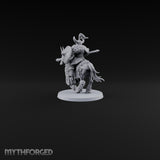 Hooves Thunder, Horns Gleam Human Horned Cavalry Warrior F