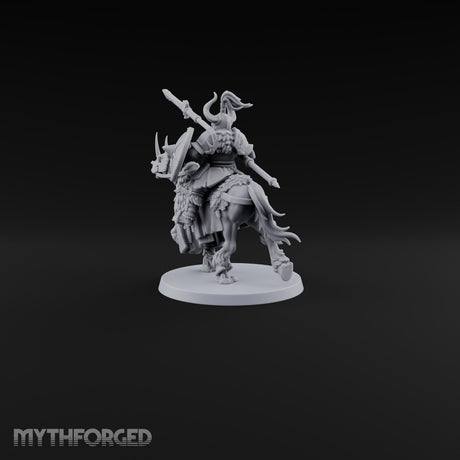 Hooves Thunder, Horns Gleam Human Horned Cavalry Warrior G