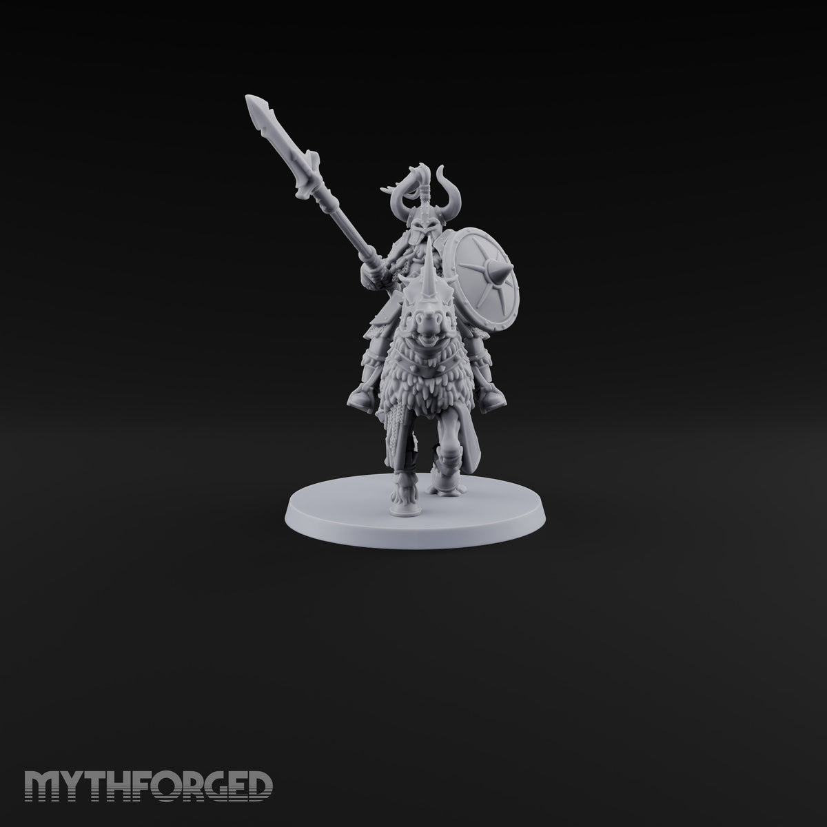Hooves Thunder, Horns Gleam Human Horned Cavalry Warrior G