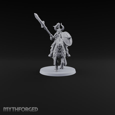 Hooves Thunder, Horns Gleam Human Horned Cavalry Warrior G