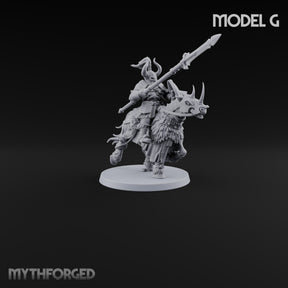 Hooves Thunder, Horns Gleam Human Horned Cavalry Warrior G