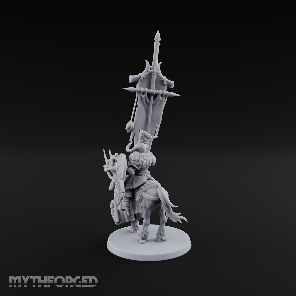 Hooves Thunder, Horns Gleam Human Horned Cavalry Warrior I