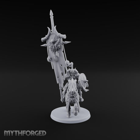 Hooves Thunder, Horns Gleam Human Horned Cavalry Warrior I