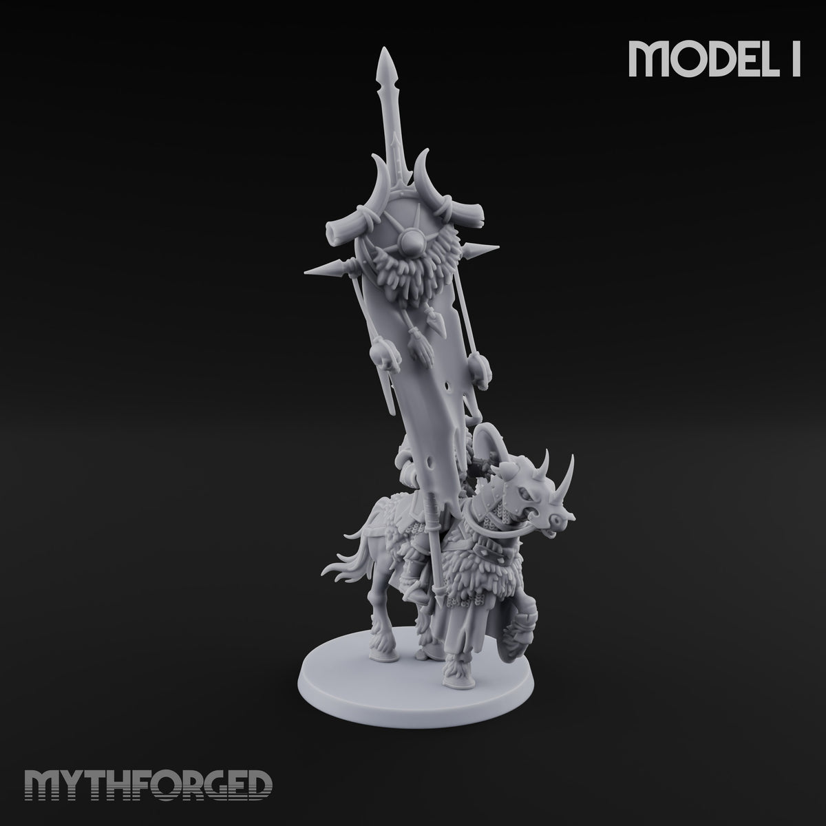 Hooves Thunder, Horns Gleam Human Horned Cavalry Warriors — I