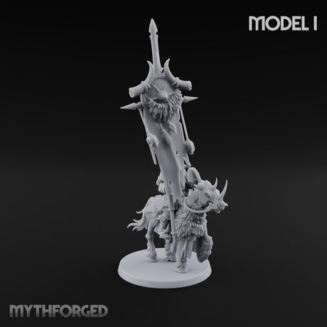 Hooves Thunder, Horns Gleam Human Horned Cavalry Warriors — I
