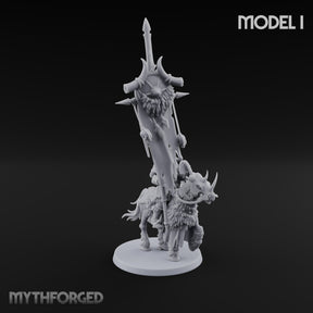 Hooves Thunder, Horns Gleam Human Horned Cavalry Warrior I