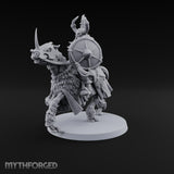 Hooves Thunder, Horns Gleam Human Horned Cavalry Warrior H