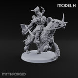 Hooves Thunder, Horns Gleam Human Horned Cavalry Warrior H