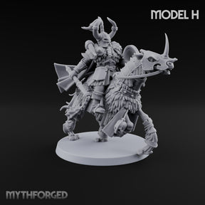Hooves Thunder, Horns Gleam Human Horned Cavalry Warrior H