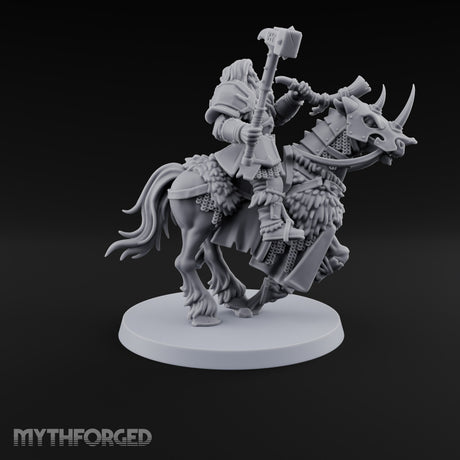 Hooves Thunder, Horns Gleam Human Horned Cavalry Warrior J