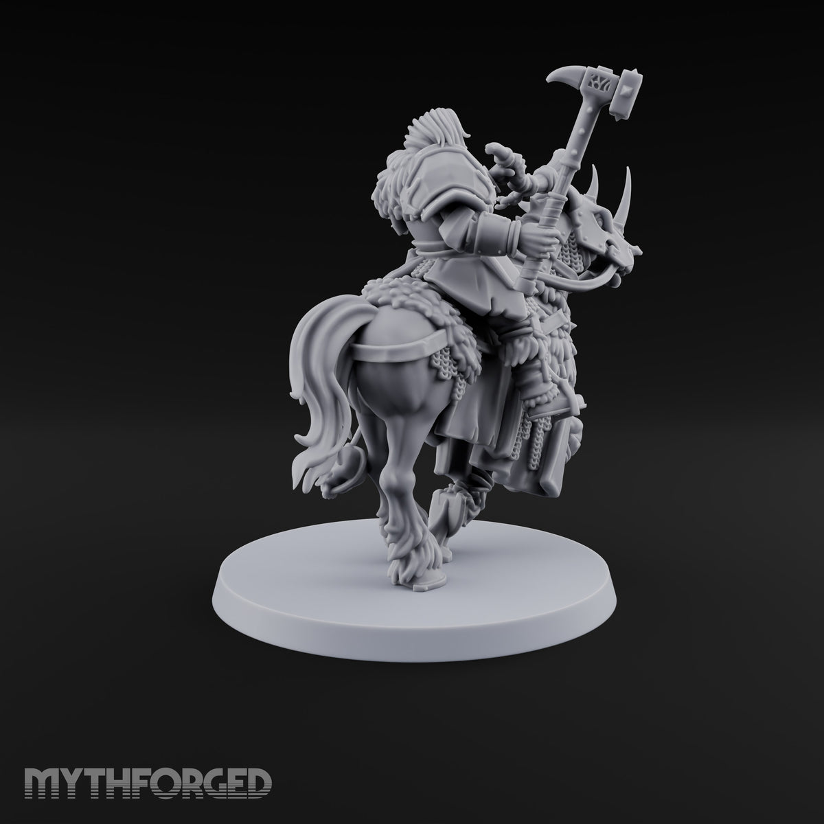 Hooves Thunder, Horns Gleam Human Horned Cavalry Warrior J