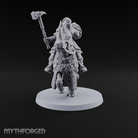 Hooves Thunder, Horns Gleam Human Horned Cavalry Warrior J