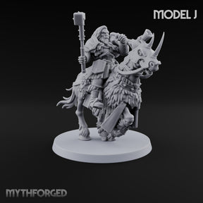 Hooves Thunder, Horns Gleam Human Horned Cavalry Warrior J