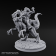 Trunk Raised Triumphant Orc Velociraptor Rider Miniature for Dungeons and Dragons, Pathfinder or other TTRPGs