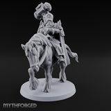 Hammer Hoisting Riding Commander Miniature for Dungeons and Dragons, Pathfinder or other TTRPGs