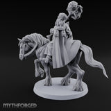 Hammer Hoisting Riding Commander Miniature for Dungeons and Dragons, Pathfinder or other TTRPGs