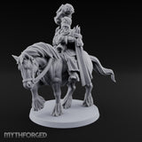 Hammer Hoisting Riding Commander Miniature for Dungeons and Dragons, Pathfinder or other TTRPGs
