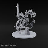 Pale and Unhurried Vampire Lord with Banner and Skull Spirits on Skeletal Mount — Banner