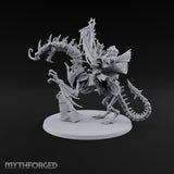 Pale and Unhurried Vampire Lord with Banner and Skull Spirits on Skeletal Mount — Banner