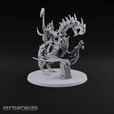 Pale and Unhurried Vampire Lord with Banner and Skull Spirits on Skeletal Mount — Scythe
