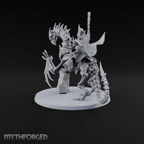 Pale and Unhurried Vampire Lord with Banner and Skull Spirits on Skeletal Mount — Scythe