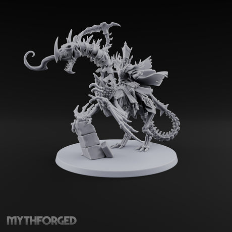 Pale and Unhurried Vampire Lord with Banner and Skull Spirits on Skeletal Mount — Scythe