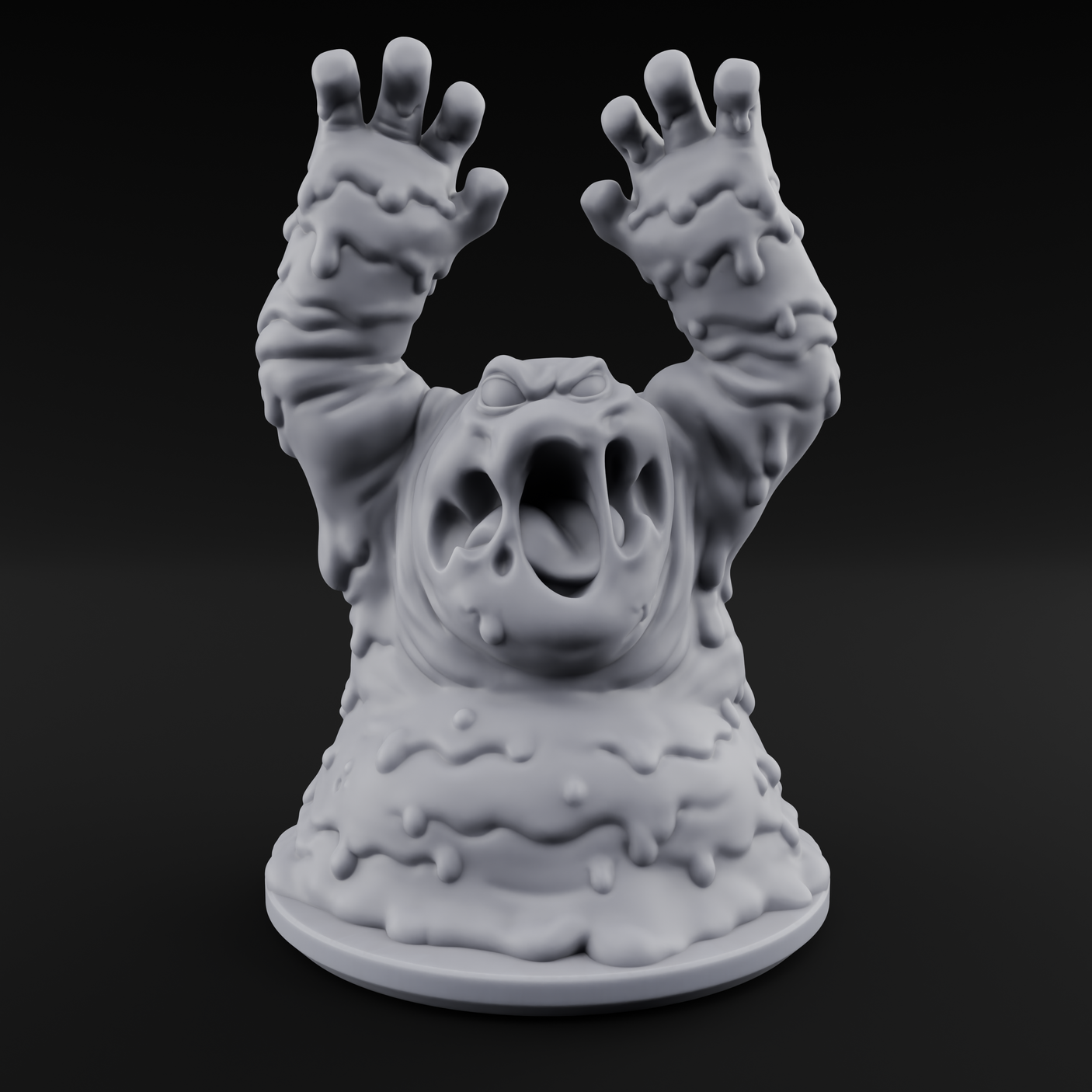 Grabby Screaming Golem Mud Monster Miniature for Dungeons and Dragons, Pathfinder or other TTRPGs