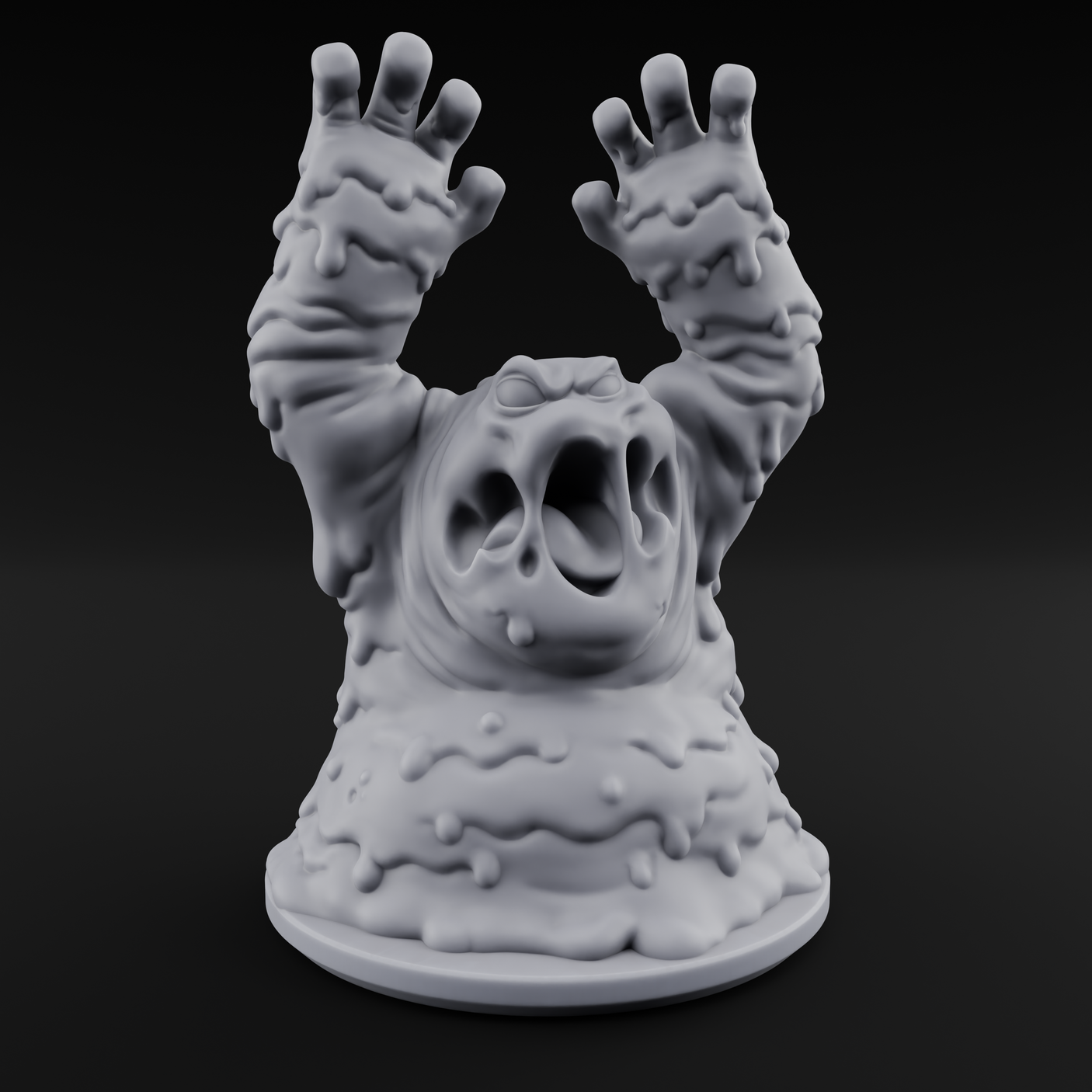 Grabby Screaming Golem Mud Monster Miniature for Dungeons and Dragons, Pathfinder or other TTRPGs