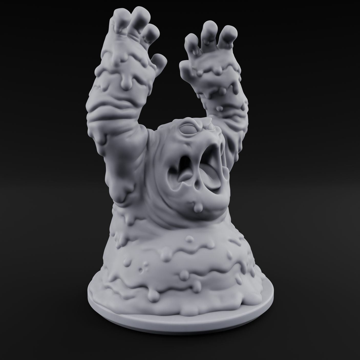 Grabby Screaming Golem Mud Monster Miniature for Dungeons and Dragons, Pathfinder or other TTRPGs