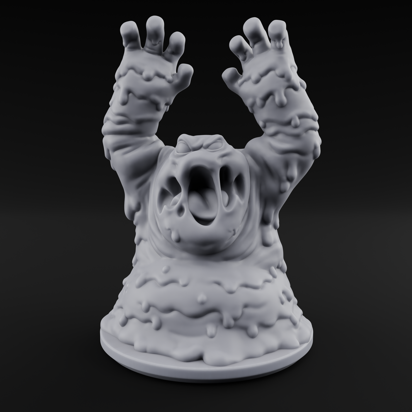 Grabby Screaming Golem Mud Monster Miniature for Dungeons and Dragons, Pathfinder or other TTRPGs