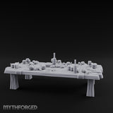 Mug-Crowded Cloth-Skirted Tavern Leftovers Table Miniature for Dungeons and Dragons, Pathfinder or other TTRPGs