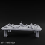 Mug-Crowded Cloth-Skirted Tavern Leftovers Table Miniature for Dungeons and Dragons, Pathfinder or other TTRPGs