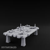 Mug-Crowded Cloth-Skirted Tavern Leftovers Table Miniature for Dungeons and Dragons, Pathfinder or other TTRPGs