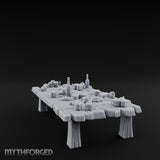 Mug-Crowded Cloth-Skirted Tavern Leftovers Table Miniature for Dungeons and Dragons, Pathfinder or other TTRPGs
