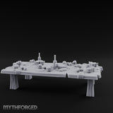 Mug-Crowded Cloth-Skirted Tavern Leftovers Table Miniature for Dungeons and Dragons, Pathfinder or other TTRPGs