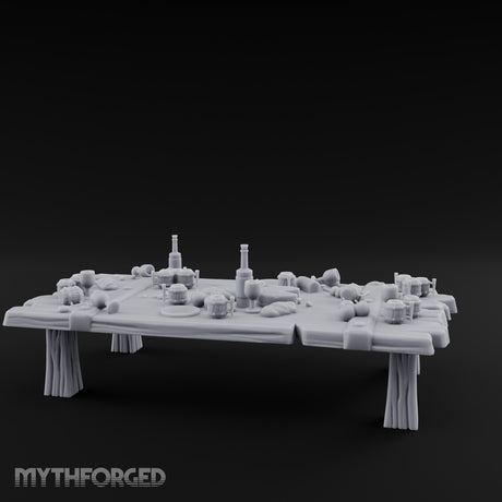 Mug-Crowded Cloth-Skirted Tavern Leftovers Table Miniature for Dungeons and Dragons, Pathfinder or other TTRPGs