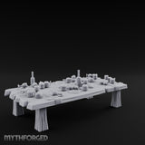Mug-Crowded Cloth-Skirted Tavern Leftovers Table Miniature for Dungeons and Dragons, Pathfinder or other TTRPGs